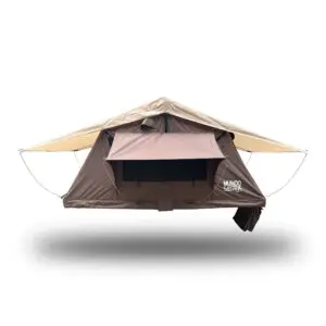 carpa de techo para vehículos para 3 o 4 personas. Color café. Marca mundo salvaje