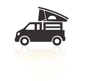 ícono de una camioneta con carpa de techo