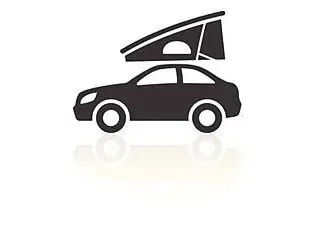 ícono de un vehículo con una carpa de techo